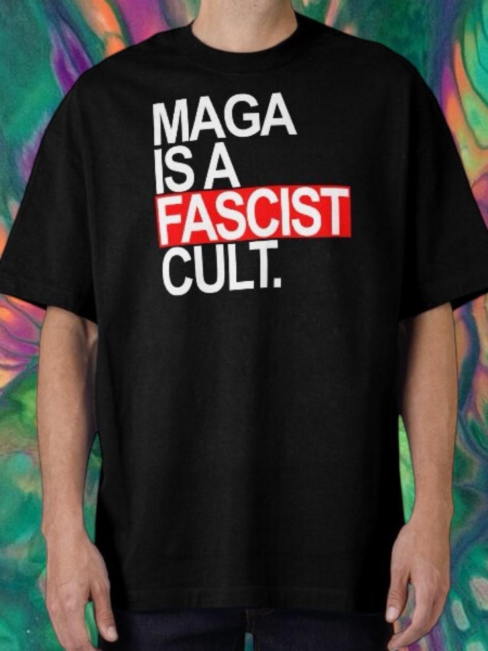 Black Graphic Tee - MAGA Is A Fascist Cult